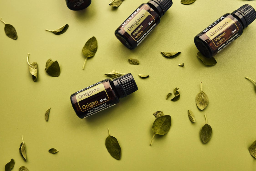 Vials and Leaves of Oregano