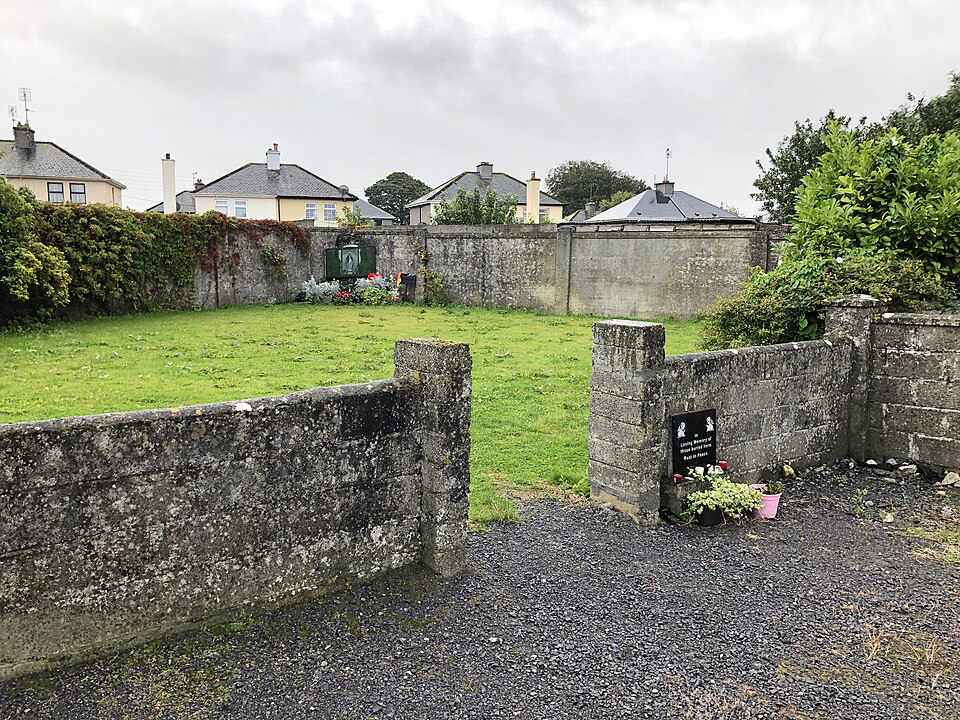 View of the mass grave at the Bon Secours Mother and Baby Home, Tuam, County Galway.