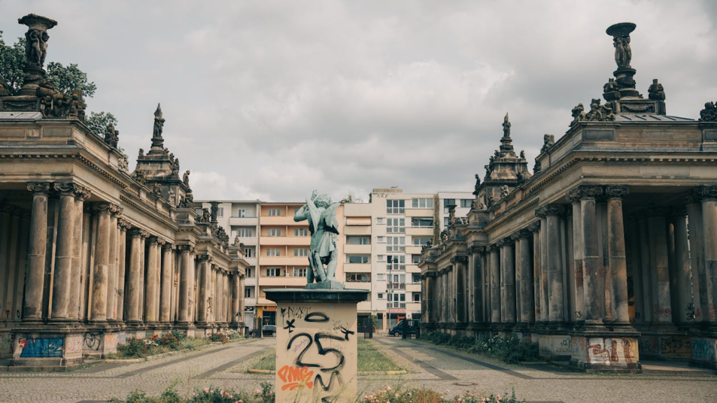 Classic Architecture in Berlin with Statue