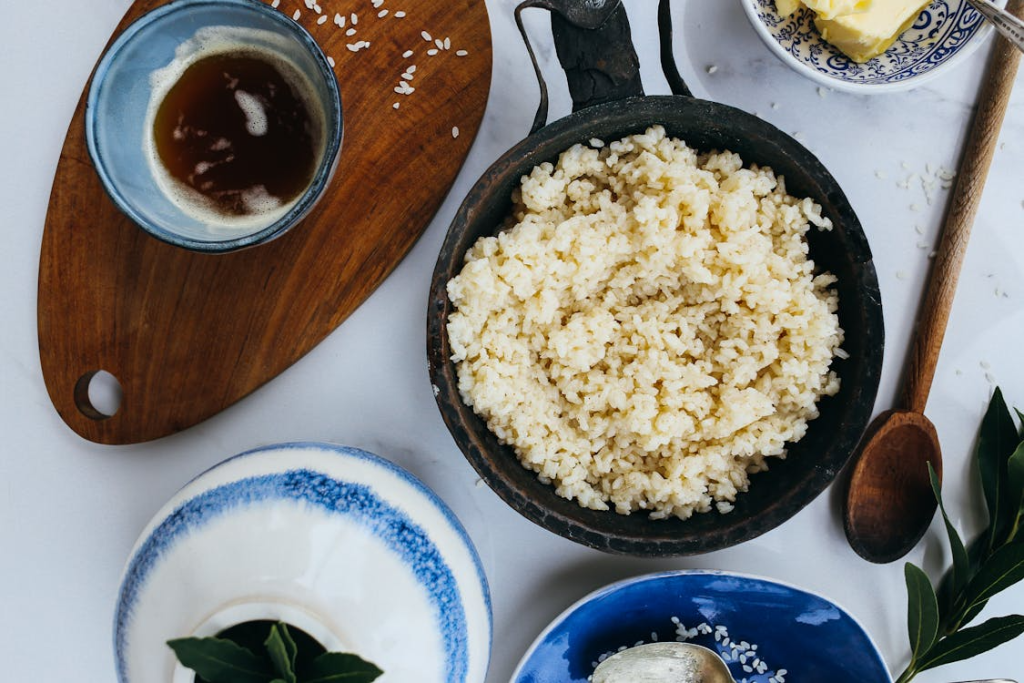 Rice Meal with Cup of Coffee