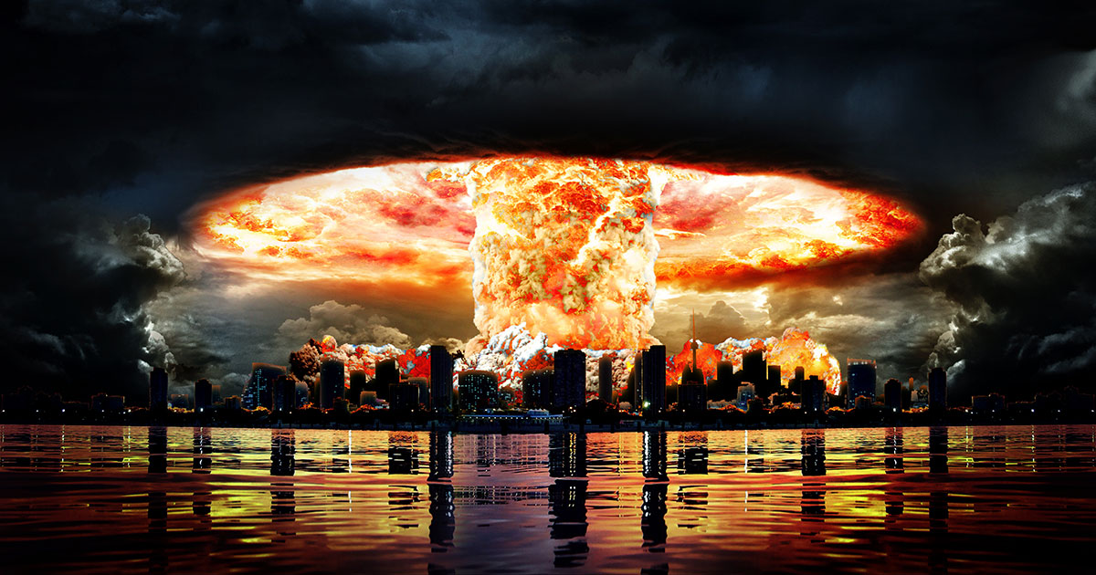 nuclear explosion over city