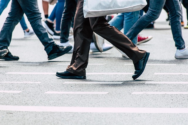 crowd of people walking