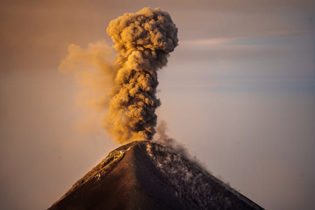 erupting volcano