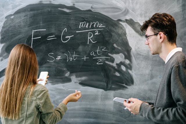 students working on a math problem
