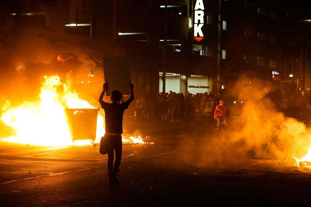 INDIANAPOLIS, IN / USA -May 30, 2020 - George Floyd Protest Turns into Riot, Indianapolis.