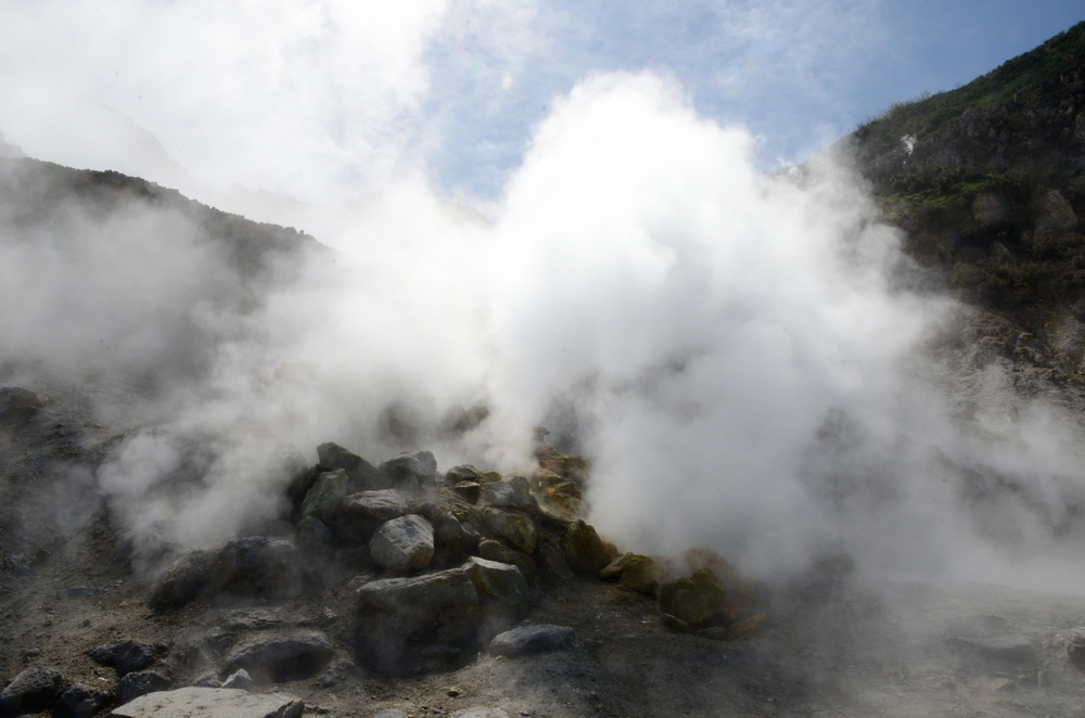 fumaroles in the Phlegraean Fields, volcanic area, Italy