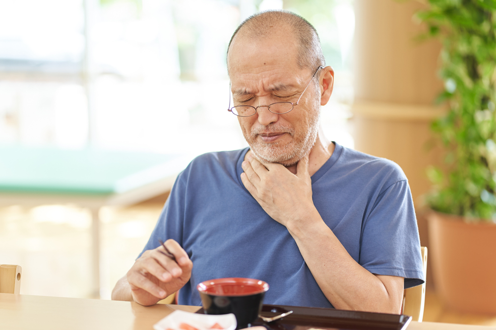 Elderly people who have dysphagia due to eating
