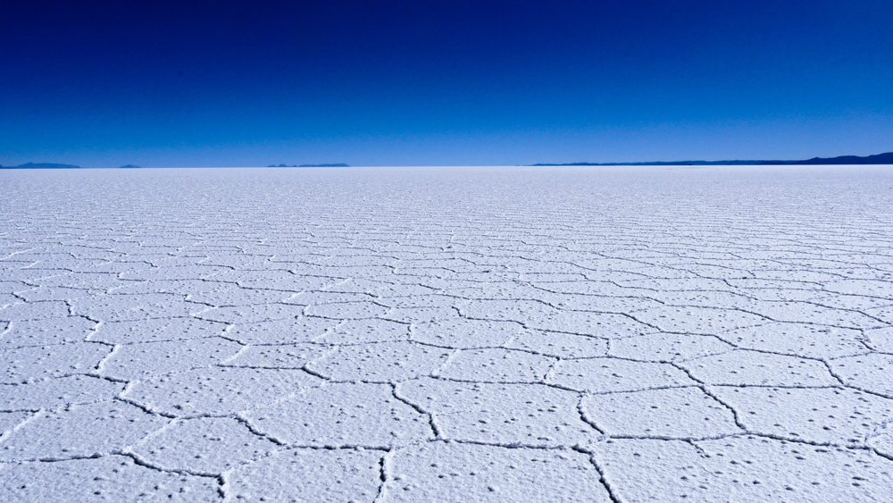 Salt flats (Salar de Uyuni). The biggest salt desert in the world.