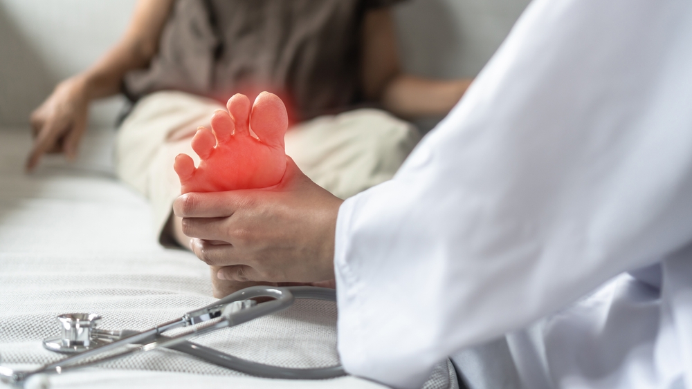 Peripheral Neuropathy pain in elderly patient on foot, hand, Carpal tunnel syndrome, sensory nerves with numbness, muscle cramps, weakness from chronic inflammatory demyelinating polyneuropathy