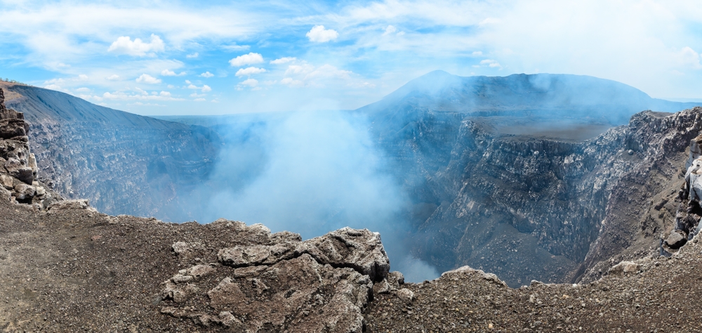 Santiago Volcano’s Smoky Crater, Nicaragua