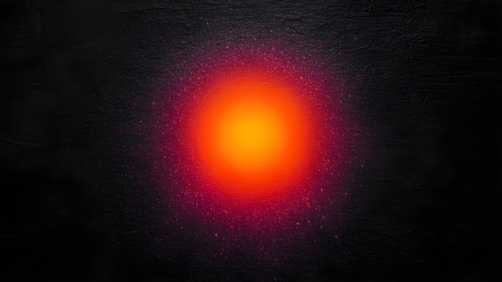 Fiery orb in dark space