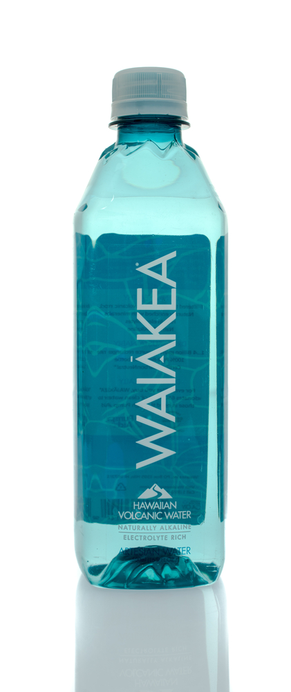 Winneconne, WI - 5 March 2016: A bottle of Waiakea volcanic water