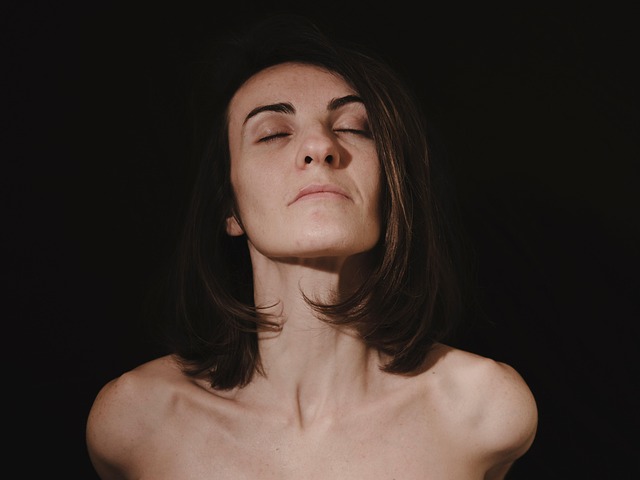 woman smelling the air