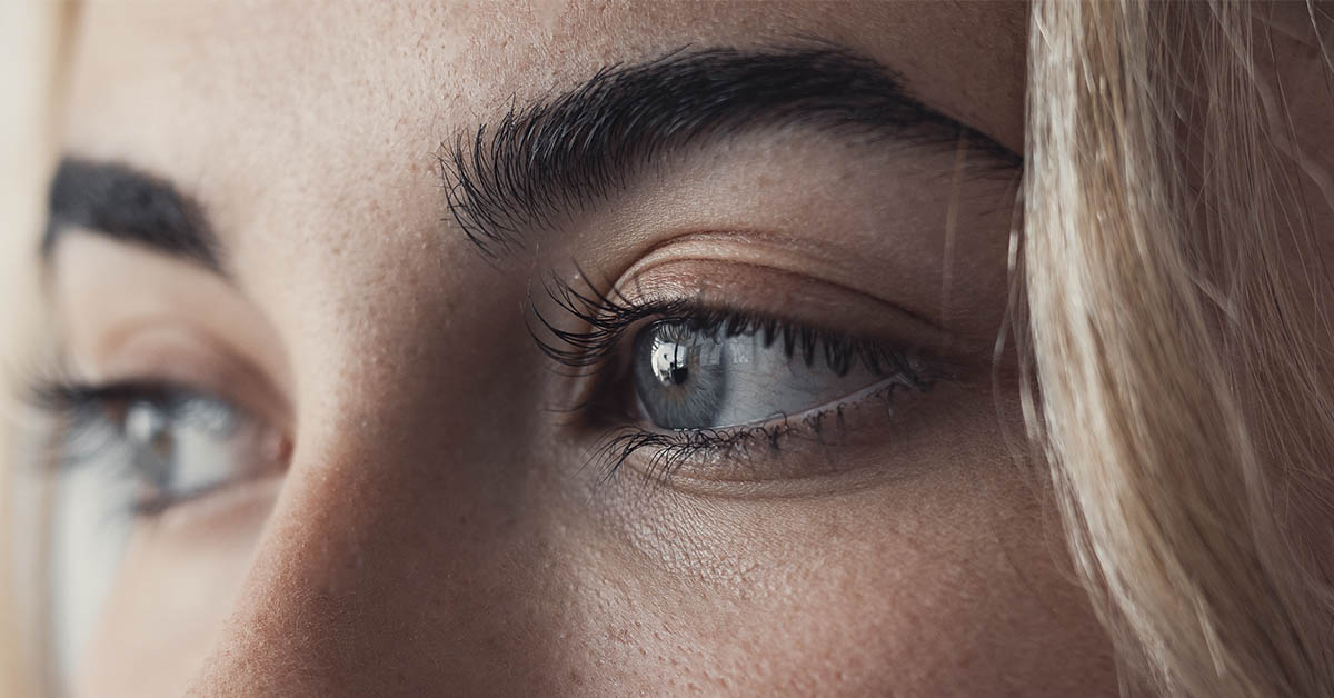 close up of woman's eyes