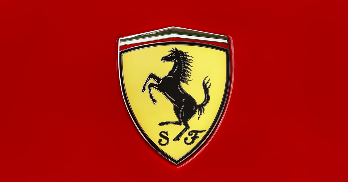 Ferrari logo, red background