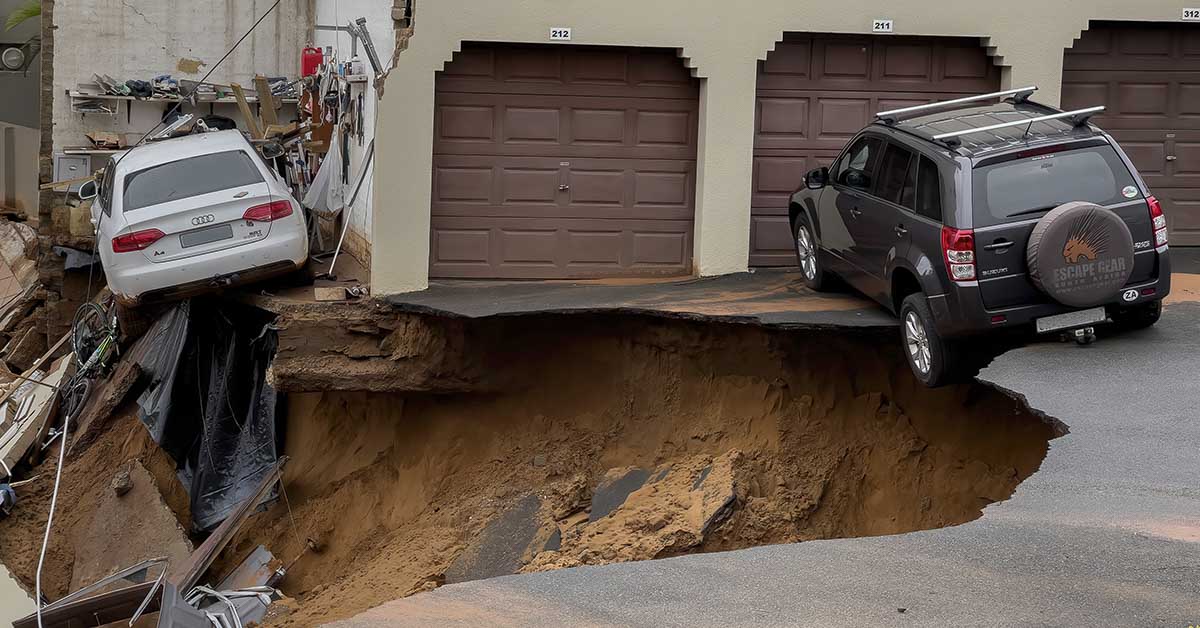sinkhole in front of home