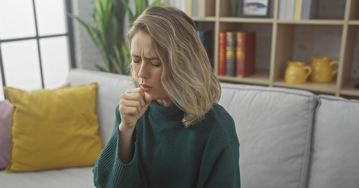 woman coughing