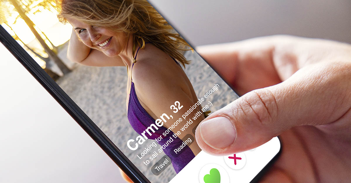 person using Tinder