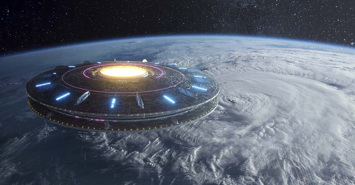 Alien Ship orbiting earth