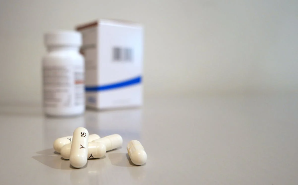 Five Oblong Medication Pills
