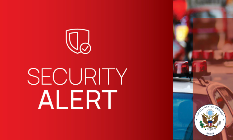A security alert issued by the US Embassy for Iran.