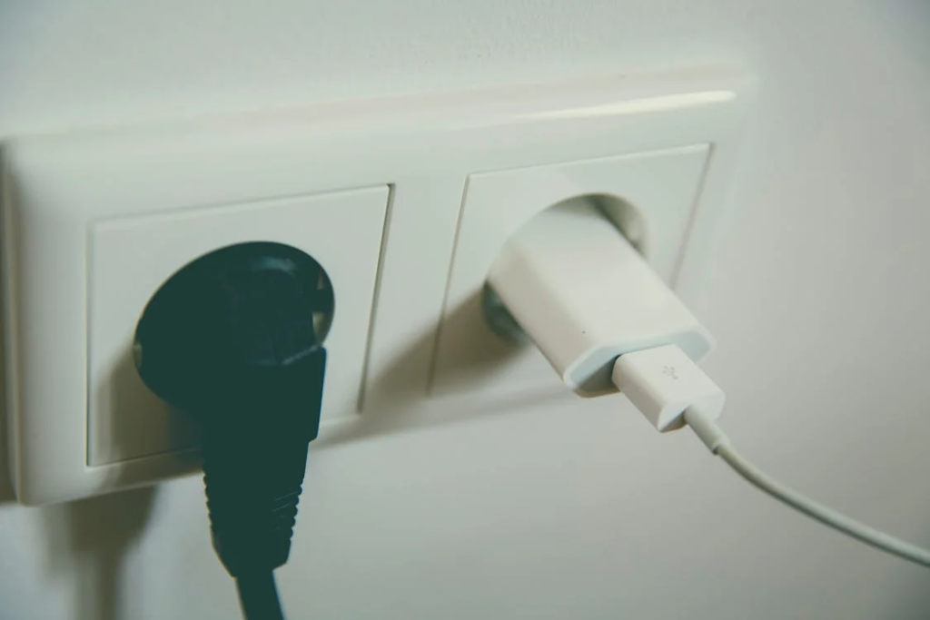 Black and White Electric Plug
