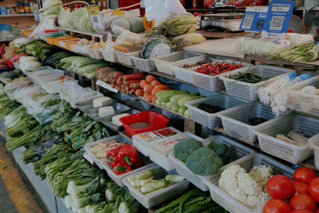 Vibrant Fresh Market Produce Display
