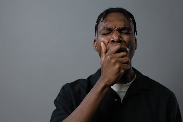 man yawning
