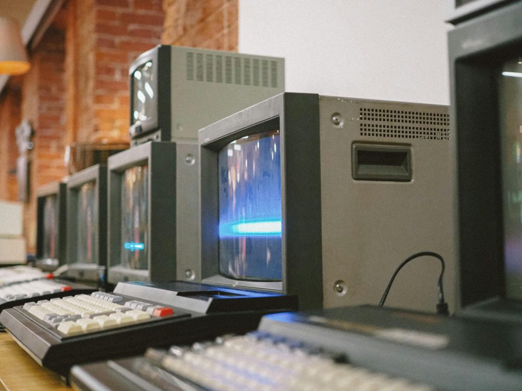 Close-up Photo of Old Computers