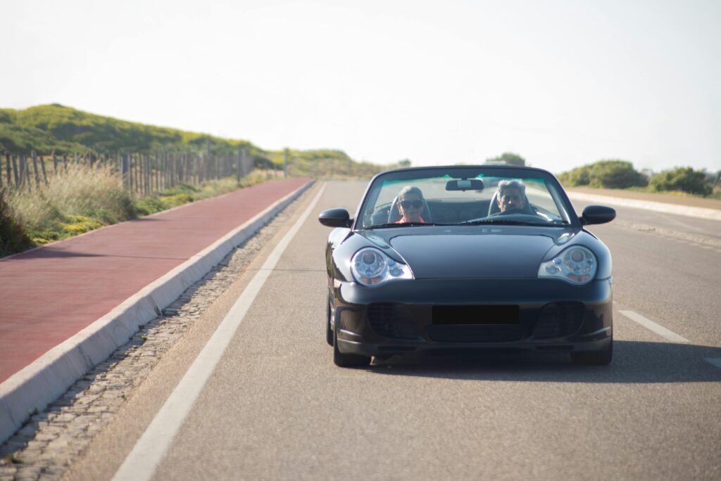 smart black car on road