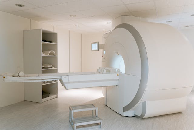 CT scan, side view