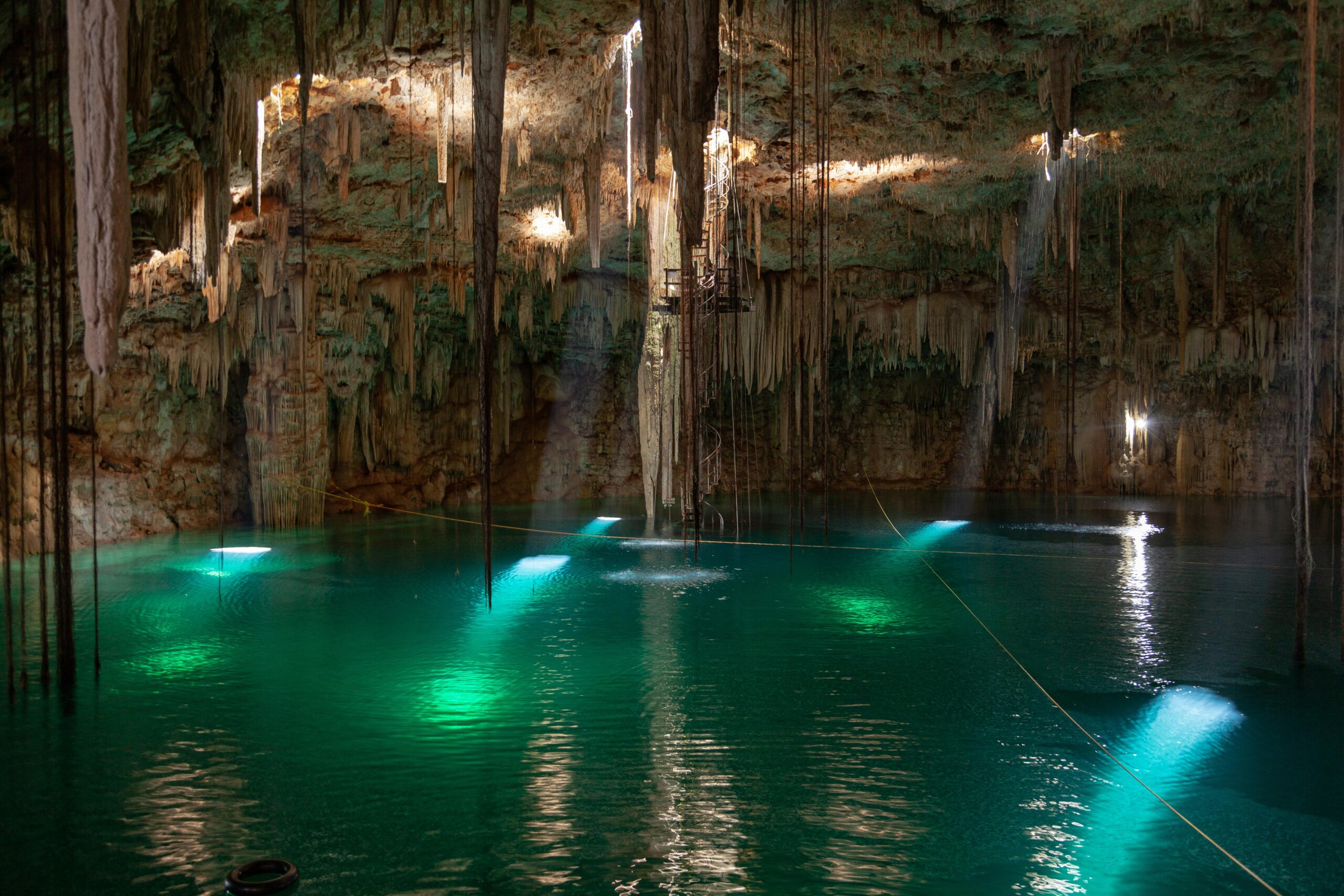 Inside of a Cenote in Mexico