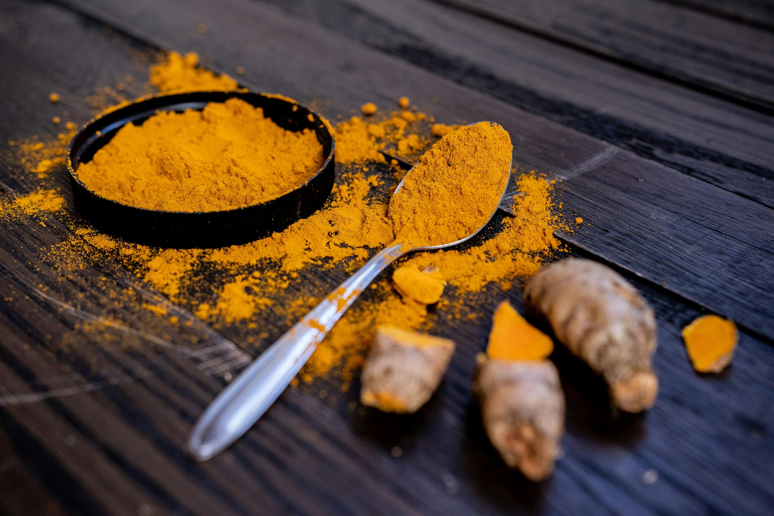 Close-Up Shot of Turmeric Powder