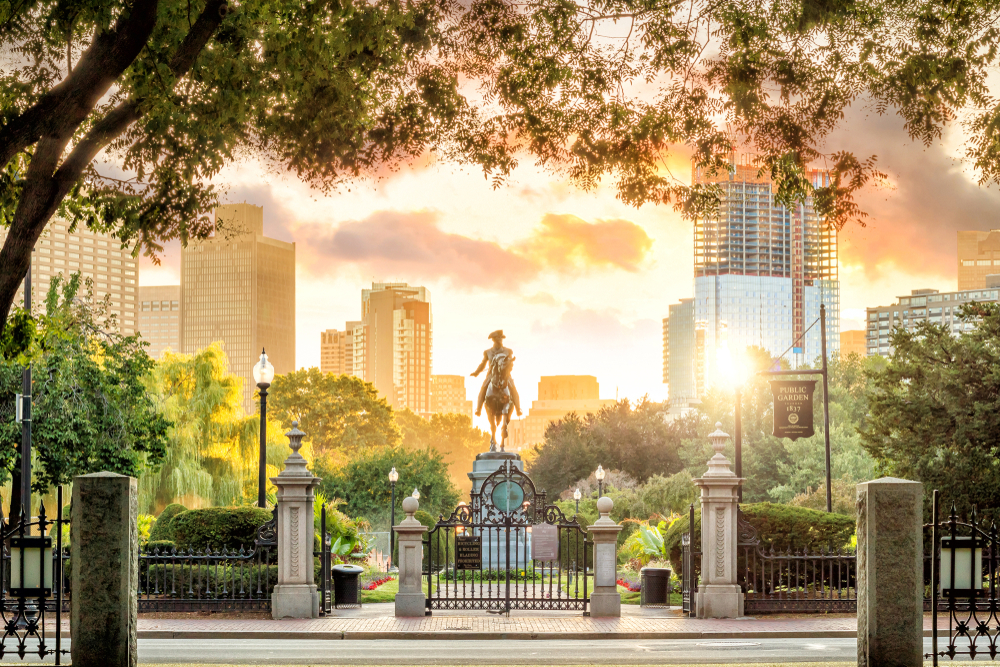 George Washington monument in Public Garden Boston Massachusetts USA