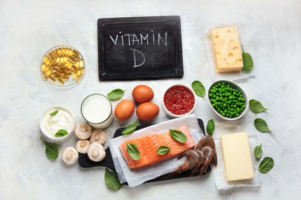 Vitamin D foods and capsulas. For Eye, bone and immune systems health, blood pressure regulation. Against cancer; Prevent memory and brain decline;
