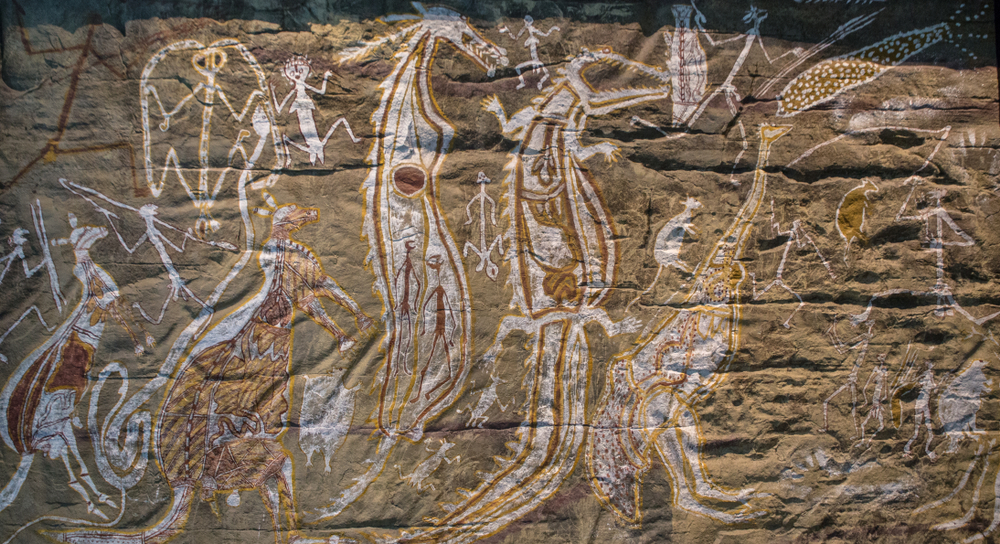 ancient Aboriginal rock painting - Australia