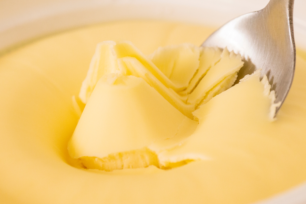 a spoonful of butter. macro photography