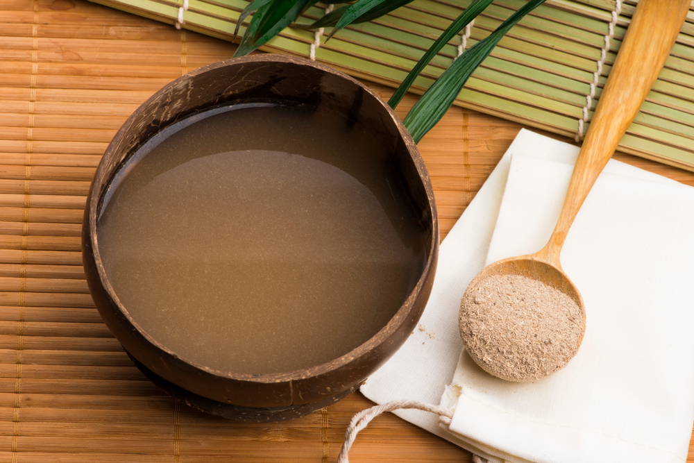 Kava drink made from the roots of the kava plant mixed with water
