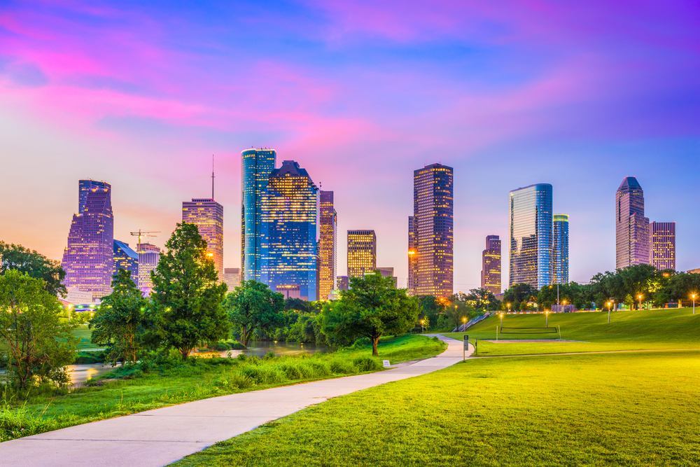 Houston, Texas, USA downtown city skyline.
