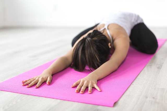 woman doing yoga
