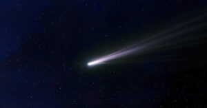 comet streaking through sky