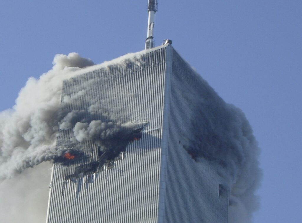  where the plane tore into the upper floors