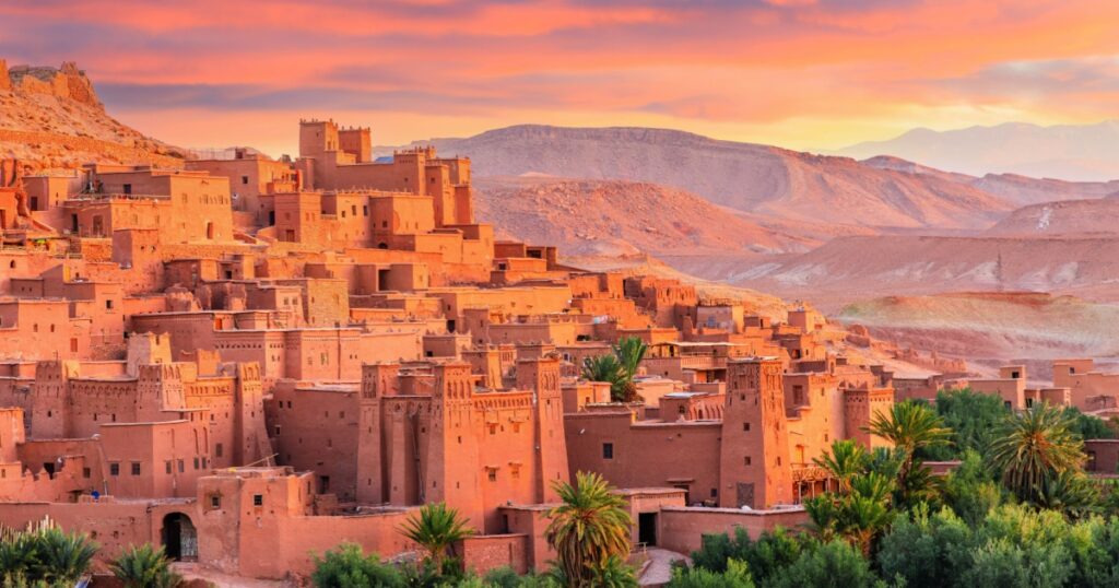 Ait-Ben-Haddou, Ksar or fortified village in Ouarzazate province, Morocco. Prime example of southern Morocco architecture.

