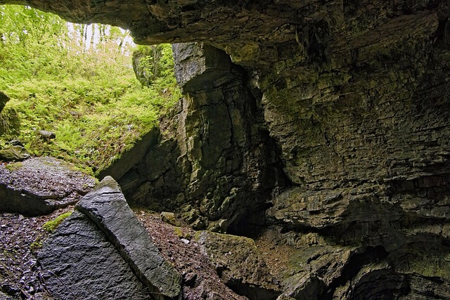 inside of a cave