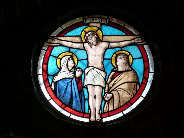 stained glass image of Jesus