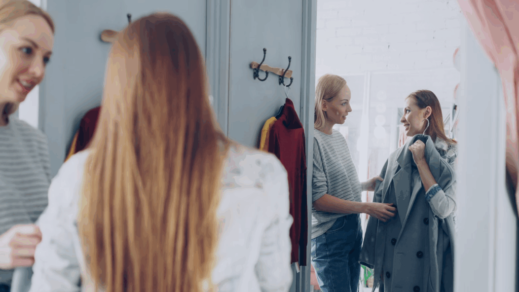 women in clothing shop