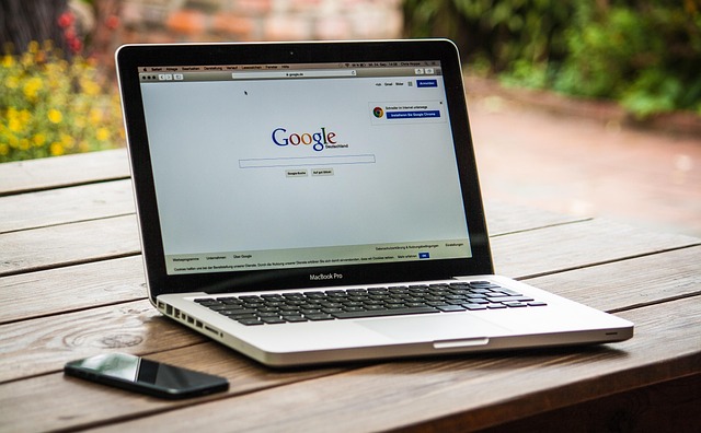 laptop with Google open