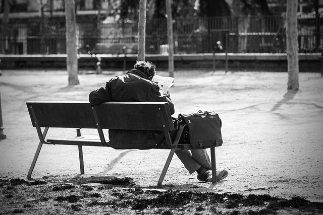 old person on a bench