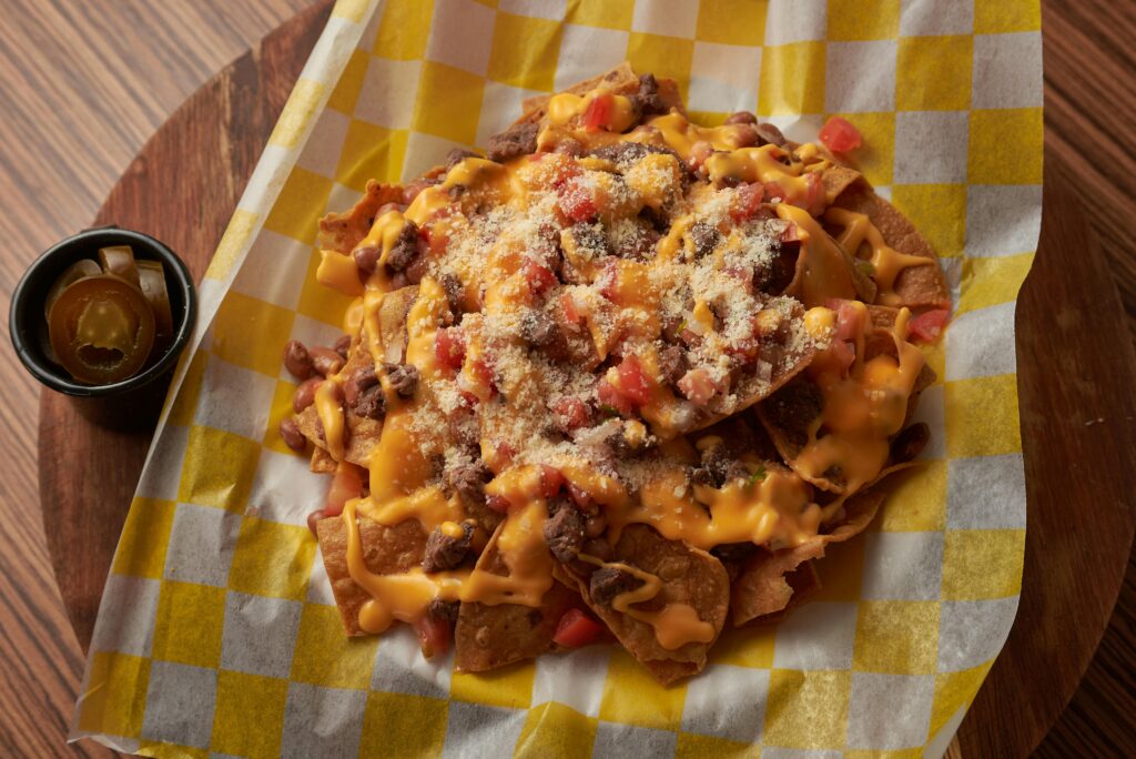 Tortilla, Meat and Melted Cheese Snack
