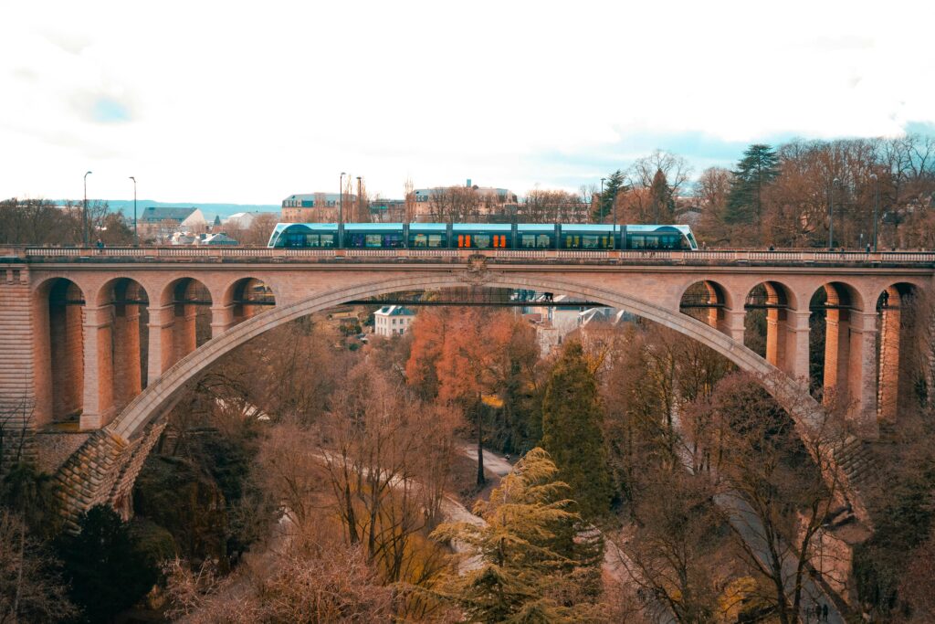 A Train on a Bridge
